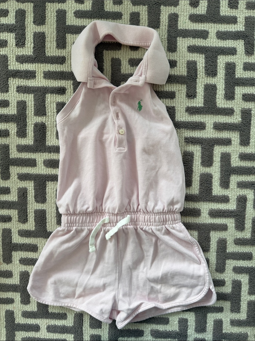 Kids light pink sleeveless romper